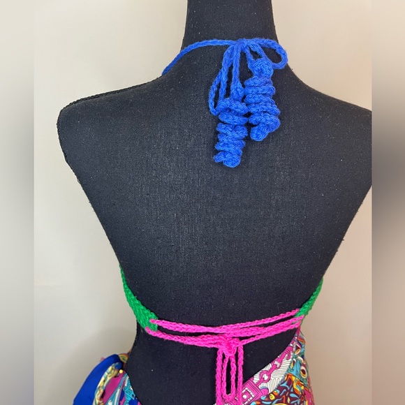 Crochet Bra bikini top, Handmade By Seller, cotton yarn washable swim - Picture 5 of 13